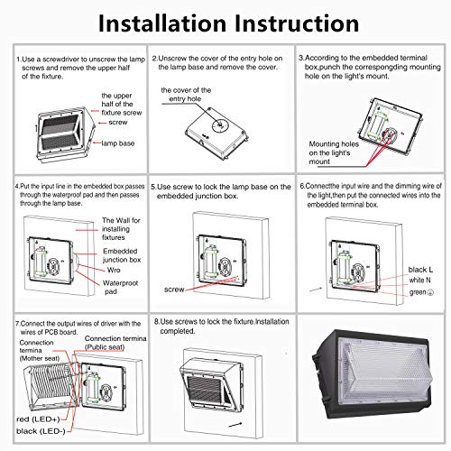 4PACK Dusk to Dawn 120W LED Wall Pack Light Fixture, 15600LM 600-800W HPS/HID Equivalent, 5000K Daylight Commerical/Industrial Outdoor Security Lighting, ETL for Parking Lot,Warehouse,Entrance - size: 120W