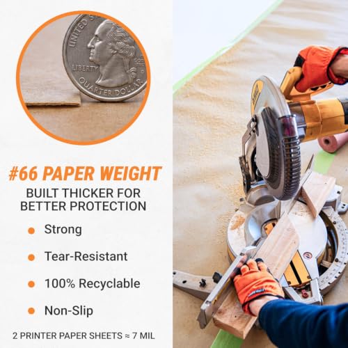 Floor Protection Natural Brown Rosin Paper 48" x 166 ft - style: 664 sq ft (48" x 166' Roll)