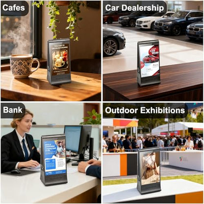 WeADS Digital Signage with Dual-Sided 8" Interactive LCD Screen,Android 11 Tabletop Advertising Player with Wi-Fi & 23200mAh Extended Battery Life for Business
