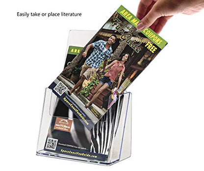 Marketing Holders 12 Pack Brochure Holder for 6" Bifolds Clear Acrylic Countertop Literature Organizer Space Saving Slant Back Booklet Dispenser for Trade Shows Expos and Conventions - size: 6" Wide