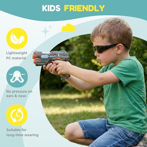 24 Pack Kids Tinted Safety Glasses, ANSI Z87.1 Dark Smoke Lens UV400 Protection Child Protective Eyewear Scratch & Impact Resistant Youth Safety Goggles Gray Black for School Outdoor Sports - color: Gray