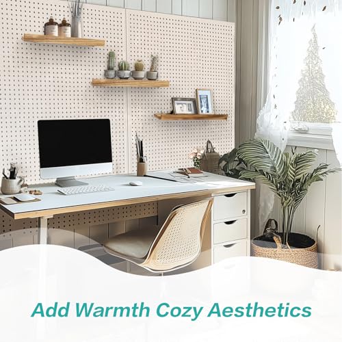 Wood Pegboard Shelves with Lip, 3Pack 14" x 4" Peg Board Racks and Brackets - color: Wood