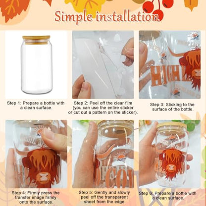 Rngmsi UV DTF Cup Wrap - 30 Sheets Fall Ghost UV DTF Stickers for Glass Mug - style: Fall Ghost