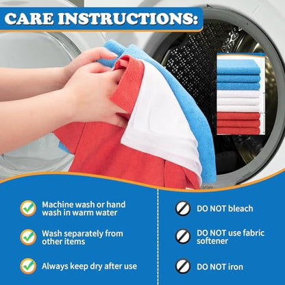 12 Pack Microfiber Cleaning Cloth, Shop Towels Bulk, Microfiber Towels for Cars, Lint Free, Scratch-Free Cleaning Cloths, Cleaning Rags for Housekeeping, 11.5 x 11.5 inch