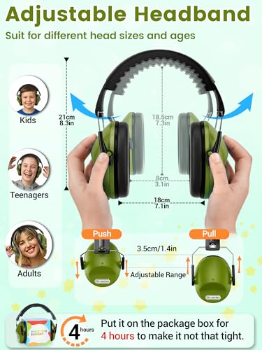 Dr.meter Noise Cancelling Headphones for Autism, Noise Reduction Ear Muffs - color: Army Green