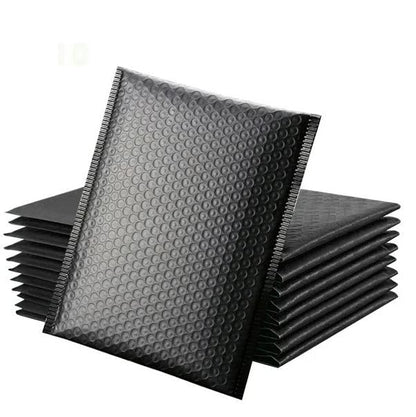 Water Resistant Bubble Envelope Mailers [10 Pack] 10.5 inch x 15 inch #5 Black Poly Padded Shipping Envelopes Self Sealing Cushioned Packaging Bags - size: #5 - 10.5"x15"