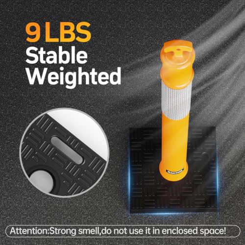 BATTIFE 45 Inch Traffic Cones Delineator Posts with Base Yellow 3 Pcs - color: Yellow