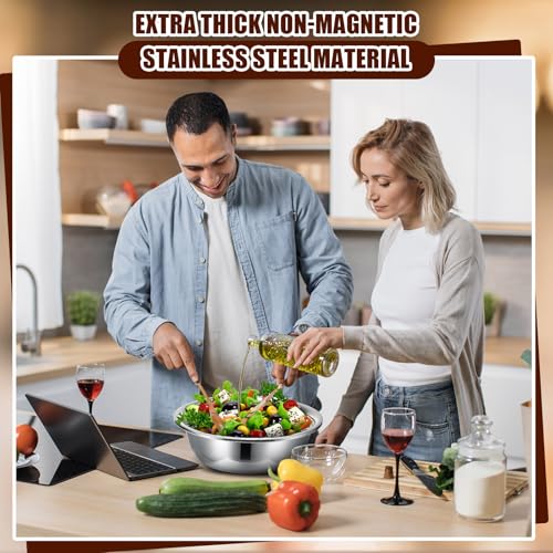Nuogo 4 Pcs Stainless Steel Mixing Bowls Large for Salad, 13 Inch 8 Qt - size: 13 Inch (8 Qt)