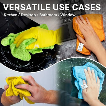 Simple Houseware 12" x 16" Microfiber Cleaning Cloth 150 Pack, 4 Colors - size: 150-Pack