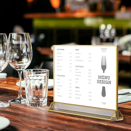 NIUBEE 8.5x11 Acrylic Sign Holder,Picture Frame,Wedding Table Numbers,6pack - size: 8.5x11", style: Horizontal