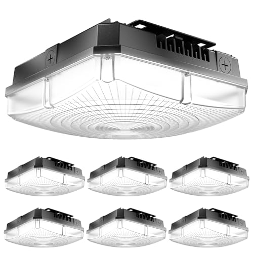 Sunco 6 Pack LED Outdoor Canopy Ceiling Light, 60W, 5000K, 8000LM Dimmable