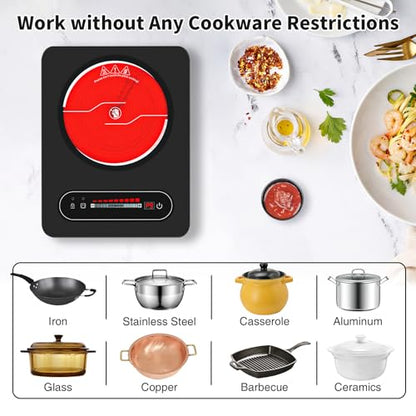VBGK Single Burner Electric Cooktop,110V 1800W Electric Stove Top with LED Touch Control,10 Power Levels, 4 hTimer, Safety Lock,single burner cooktop Overheat protection - size: electric cooktop 30 inch