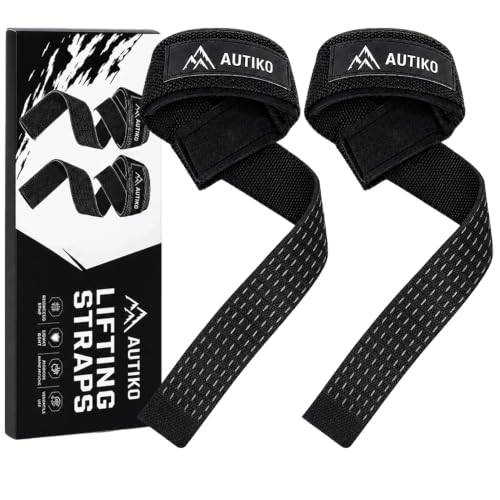 Lifting Straps for Weightlifting Padded Wrist Straps for Gym - color: Black