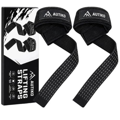 Lifting Straps for Weightlifting Padded Wrist Straps for Gym - color: Black