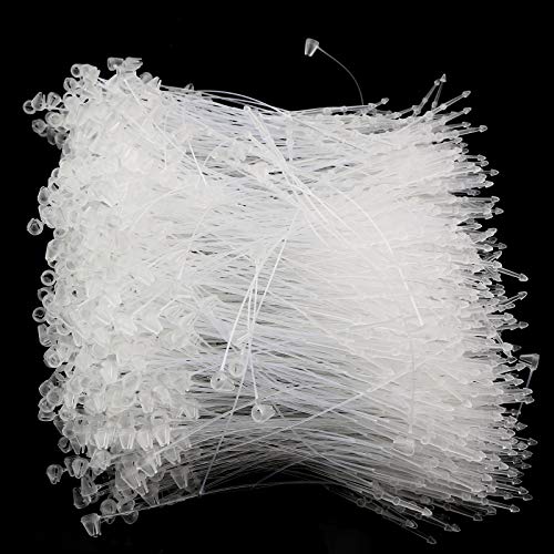 DTTRA 2000PCS Black and Transparent Plastic Fastener Hang Tag Snap Lock 3'' Pin Security Loop for Retail Store Clothing