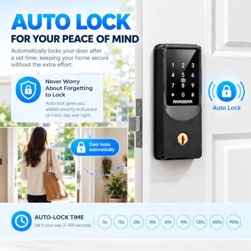 AkaGear Keyless Entry Door Lock, Smart Lock with WiFi Keypad Deadbolt