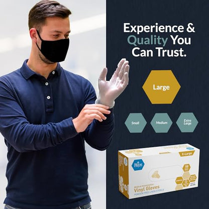 MED PRIDE Vinyl Exam Medical Gloves,Powder & Latex-Free,X-Large,100-Count - size: X-Large (Pack of 100)