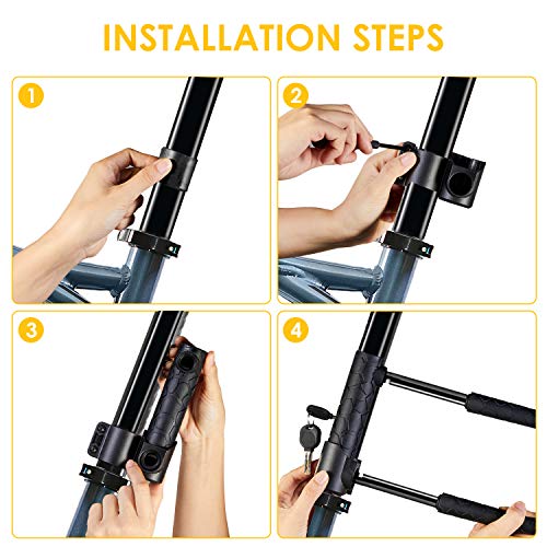 Bike Lock Heavy Duty Anti Theft, Long Shackle Bike U Lock with Keys, 4FT Security Cable and Mounting Bracket for Bicycle, Ebike, Scooter, Commuter Bike - size: long/22