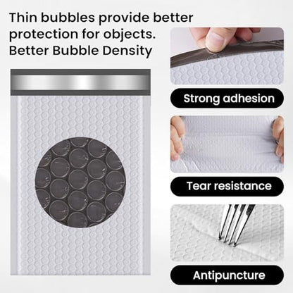 Bubble Mailers 6x10inch 100Pack Grey Bubble Mailers Self-Seal Padded Mailing Envelopes Bubble Opaque Padded Mailer for Small Businesses to Package and Mail Jewelry Cosmetics#0（white，grey） - size: 6x10-100Pc