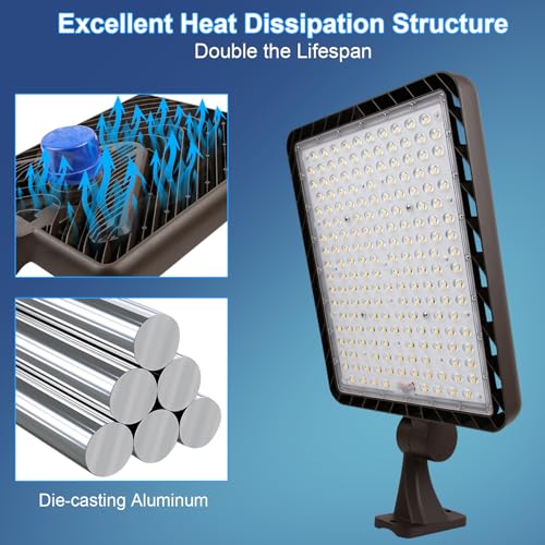 ledmo 480W LED Parking Lot Light,5000K 72000LM Super Bright Dusk to Dawn - size: 480W/Arm Mount/1PC
