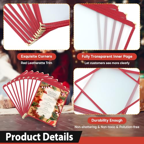 8.5 x 11 Menu Covers, 10 Pack 1 Page 2 View Event Menu - size: 8.5"x 11" (1 Page, 2 View)