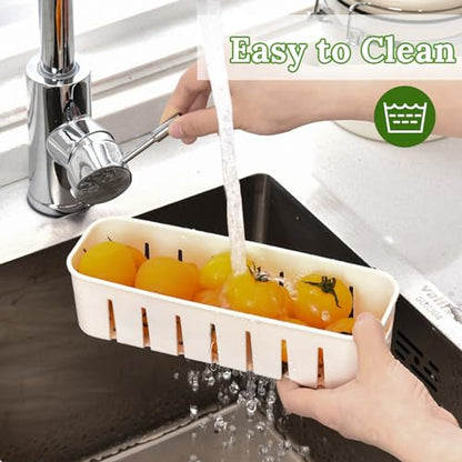 Salad Bar Containers for Fridge with Lid Handle, Fruit Storage Veggie Tray - color: 4 Colanders