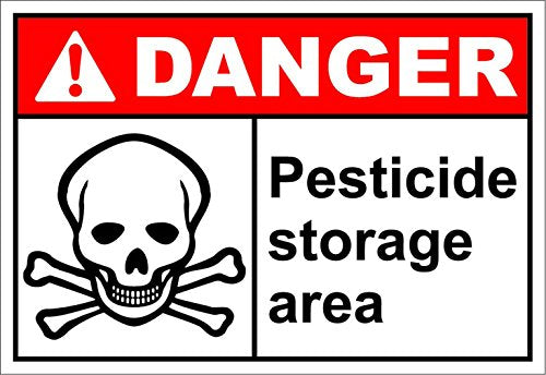 Pesticide Storage Area Danger OSHA/ANSI Label Vinyl Decal Sticker Kit OSHA Safety Label Compliance Signs 8"