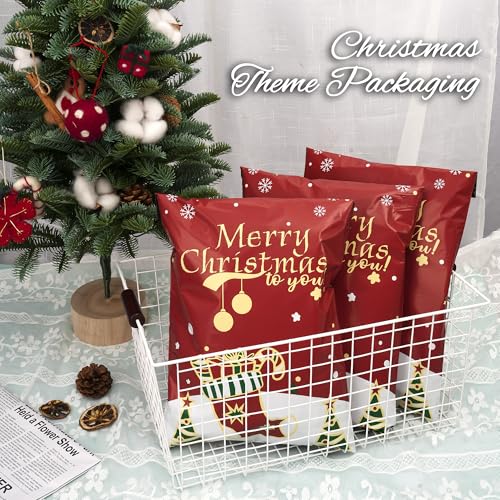 Christmas Poly Mailers 10x13 Inch 100 Pcs, Merry Christmas - color: Red Merry Christmas, size: 10x13 Inch 100Pcs
