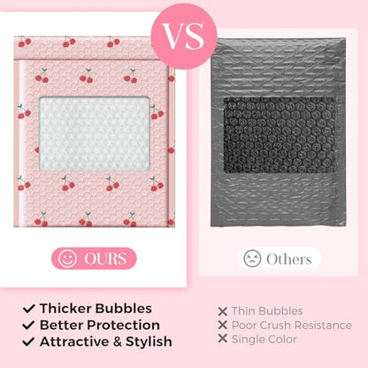METRONIC Bubble Mailers 8.5x12 Inch 240 Pack Cherry Pink Padded Envelopes - color: Cherry, size: 8.5×12" 2PC Pack of 120