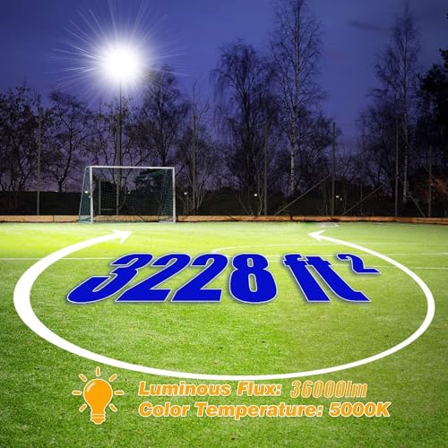 Juyace 3 Pack 240W LED Commercial Flood Light for Stadium Parking Building - size: 240W-3pack-With Photocell