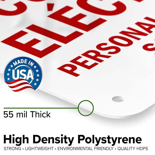 Electrical Room Authorized Personnel Only Bilingual Sign, 10x7 Inches, 55 mil thick HDPS (high density polystyrene), Made in USA by My Sign Center - size: 7x10 Polystyrene
