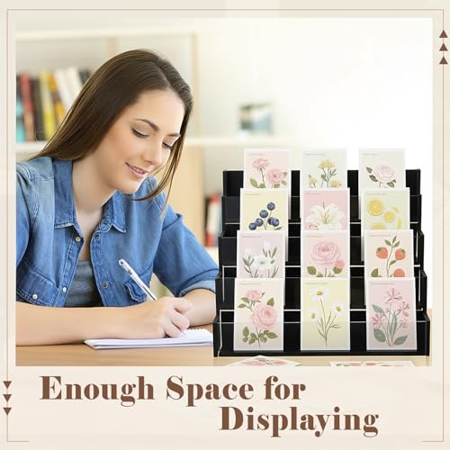 Yuntau 4 Tier Greeting Card Display Stand, Black - color: Black, size: 4 Tier