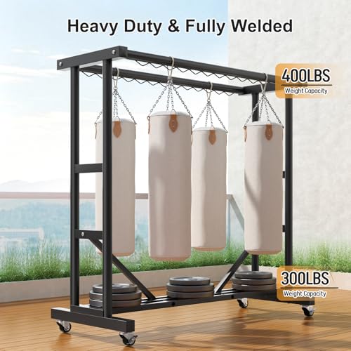 Stainless Steel Rolling Clothes Rack, 55 Inch Large Size, 700 LBS Capacity - color: Black