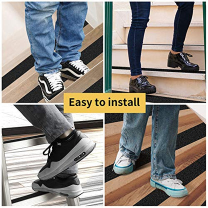 Grip Tape - Heavy Duty Non Skid Tape High Traction 80 Grit Non Slip for Stairs Outdoor/Indoor, Waterproof Stairs Non Skid Treads, Durable Triple Layer Adhesive 2 Inch x 20 Ft - Black - size: 2 Inch x 20 Feet