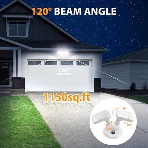 Onforu 3200lm Dusk to Dawn Outdoor Lighting, IP66 Waterproof, Auto on Off - color: White
