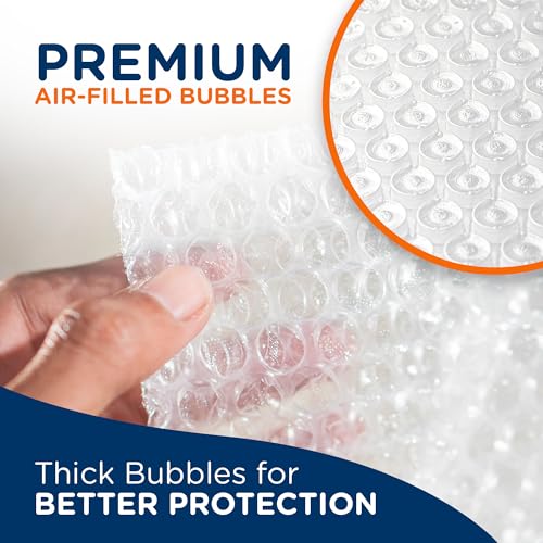 Campior Small Bubble Cushioning Wrap for Moving and Shipping - 175 Ft Bubble Packing Wrap for Packaging Boxes and Mailers, Clear Bubble Roll Moving Supplies, Perforated Every 12 inches, Pack of 1 - size: 1 Pack