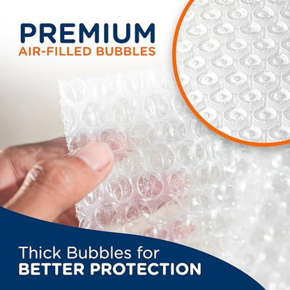 Campior Small Bubble Cushioning Wrap for Moving and Shipping - 175 Ft Bubble Packing Wrap for Packaging Boxes and Mailers, Clear Bubble Roll Moving Supplies, Perforated Every 12 inches, Pack of 4 - size: 4 Pack