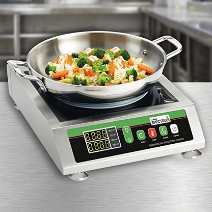 Winco 3400W Silver/Black Induction Cooktop Burner - color: Silver/Green/Black, size: 3400 W (240V), style: Countertop