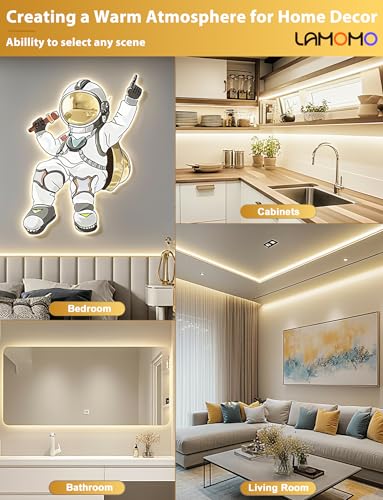 Lamomo COB LED Strip Lights 65.6ft, Natural White Rope with Remote, 2 Roll - color: Natural White, size: 65.6Ft