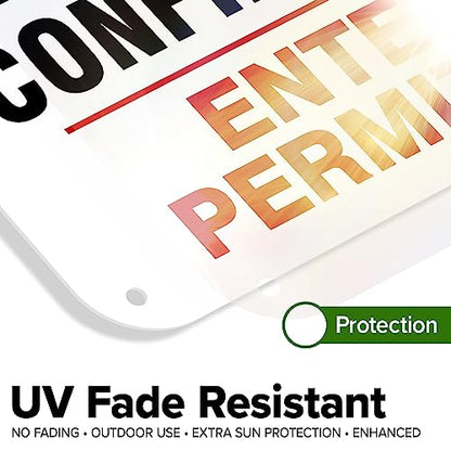 Danger Confined Space Enter By Permit Only Sign, 12x18 Inches, 55 mil thick - size: 12x18 - Polyethylene