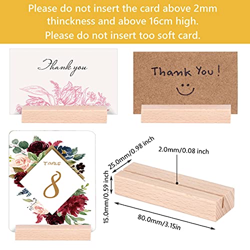 8 Pieces Wood Place Card Holders Table Number Holders Rustic Number Stands for Wedding Party Table Decoration