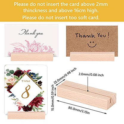 8 Pieces Wood Place Card Holders Table Number Holders Rustic Number Stands for Wedding Party Table Decoration