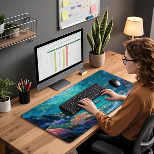 Sea Turtles Large Gaming Mouse Pad Desk Mat 31.5"x15.7" - color: Sea Turtles