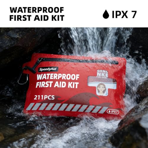 211 PCS Waterproof First Aid Kit, Emergency Supplies for Hiking & Boating
