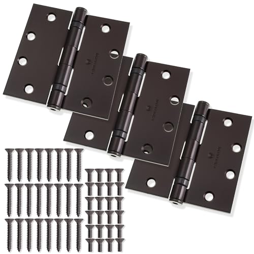 Cauldham (3 Pack) Commercial-Grade 4-1/2" Full Mortise Ball-Bearing Door Hinges - Oil Rubbed Bronze - color: Oil Rubbed Bronze