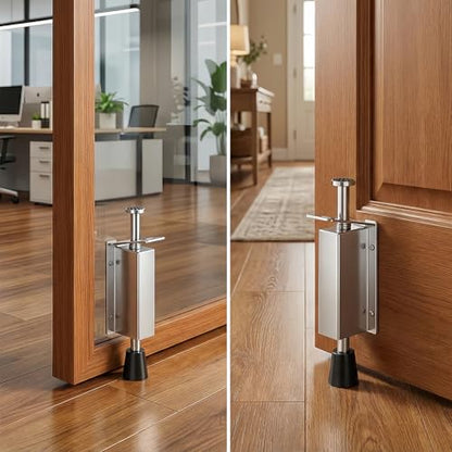 Elfhloo Kickdown Door Stopper, Foot-Operated, for Gaps Under 2”, 2-Pack