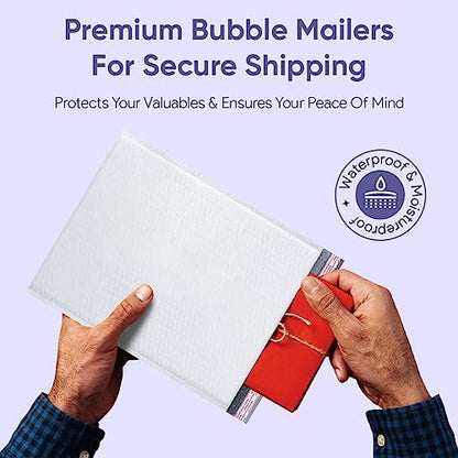 Small Bubble Mailers 4x8, Poly Padded Envelopes #000, 500 Pack Bulk - color: White, size: 4"x8" / 500 Pack
