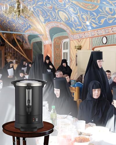 Garvee Commercial Coffee Urn,100 Cup-14 L,Hot Water Dispenser with Percolator, Stainless Steer Hot Beverage Thermos, Easy Two Way Dispenser,Black - color: Black, size: 100 Cups (14 L)