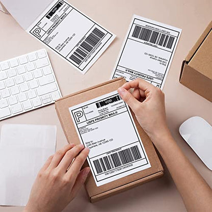 9527 Product Fanfold 4 x 6 Direct Thermal Labels White Perforated Shipping Labels, 1000 Label per Stack,1 Stack - color: White, size: 1 Stacks | 1000 Labels