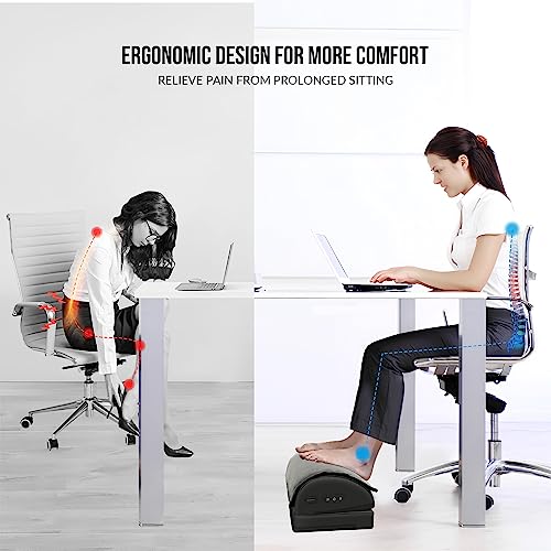 Snailax Heated Foot Rest Under Desk, Ergonomic Footrest with Vibration